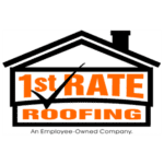 1st Rate Roofing black and orange transparent logo